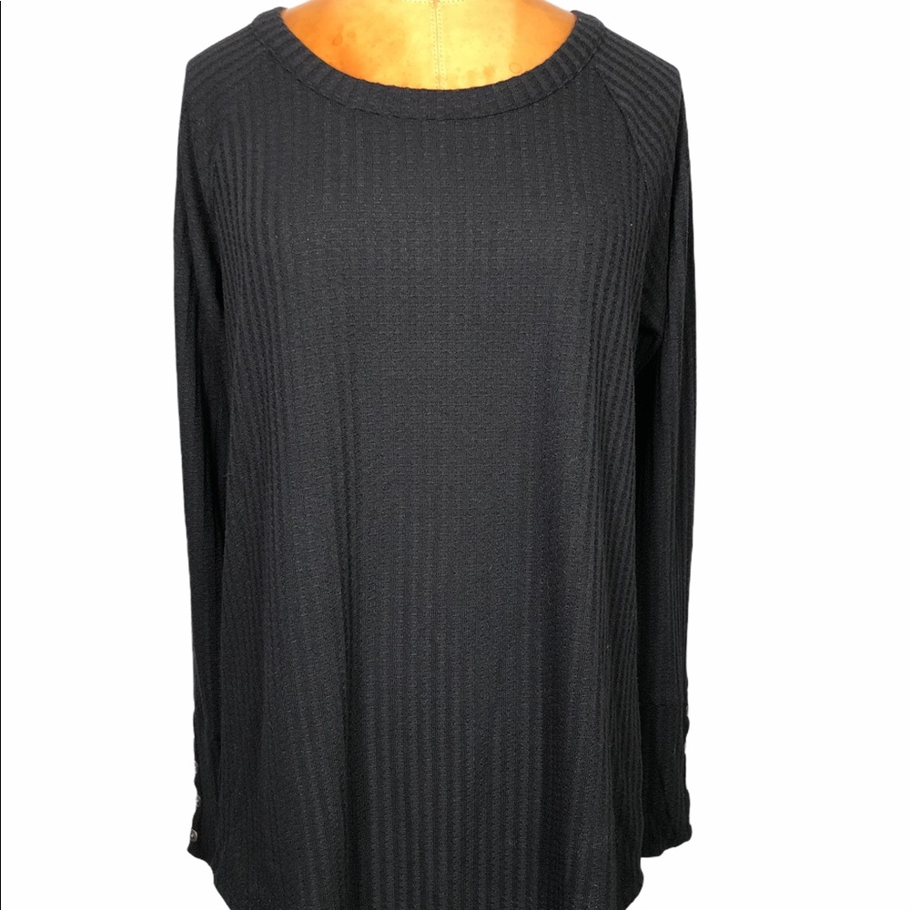 Chaser long sleeve waffle knit top